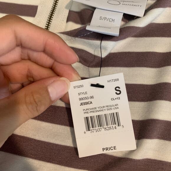 Jessica Simpson Shirt Womens S Small Ivory Otter Lace Sleeves Ruched Maternity - Picture 11 of 14